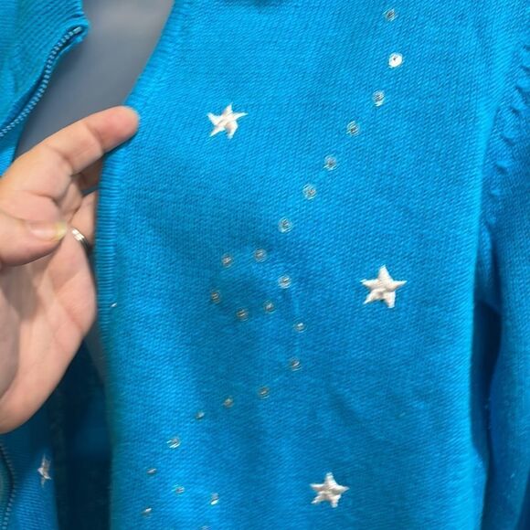 NWOT Tiara International Snowman Cardigan Sweater.  Size L large 12/14 - Picture 8 of 9